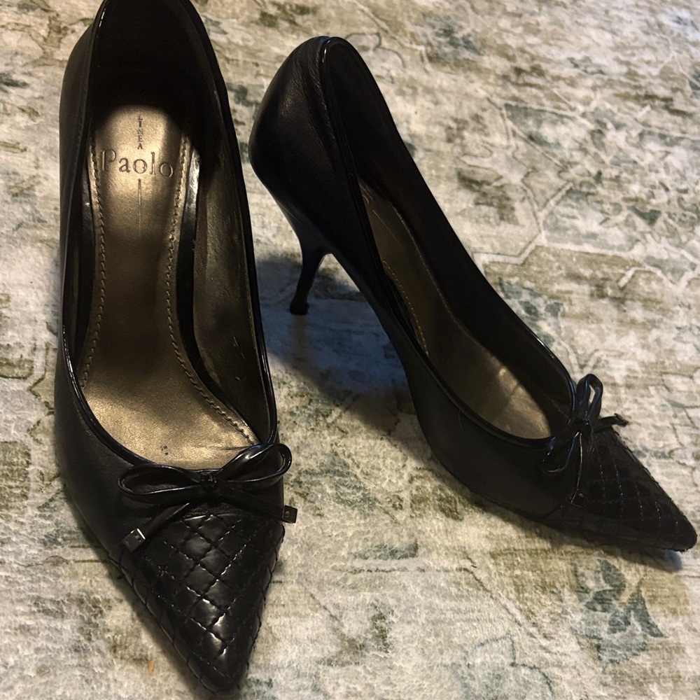 Paolo Quilted Black Women's Heels